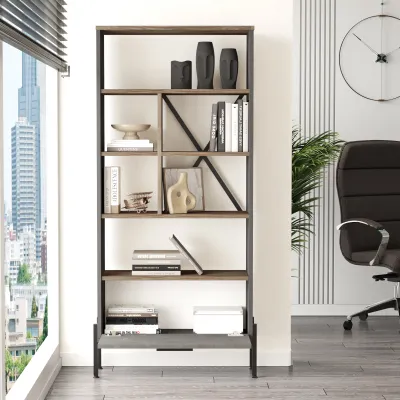 Raft librash Hanah Home, Vs4-Cga, ngjyrë kafe, gri, antracit - 4