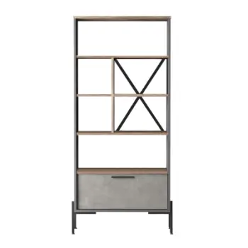 Raft librash Hanah Home, Vs4-Cga, ngjyrë kafe, gri, antracit