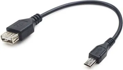 Kabllo Gembird CABLEXPERT, USB-A (F) / Micro USB (M), OTG, për tabletë / celularë, 15cm, e zezë - 1