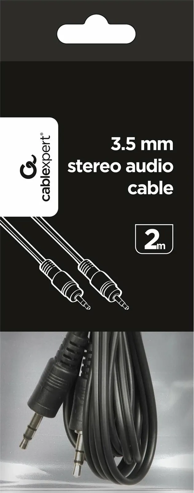 Kabllo audio Gembird CCA-404-2M, 3.5 mm stereo, 2 m, e zezë - 1