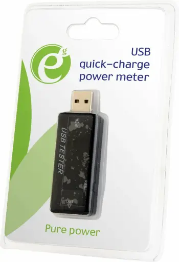 Matës energjie USB Gembird EG-EMU-03, Quick Charge, i zi