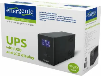 UPS Gembird EnerGenie EG-UPS-033, 1200 VA, 720 W, me USB dhe ekran LCD, zi