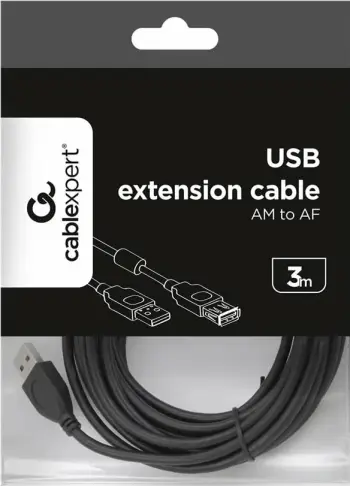 Kabllo Gembird USB-A në USB-A, 3m, e zezë