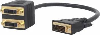 Kabllo ndarës DVI-D Gembird A-DVI-2DVI-01, 0.3m, i zi