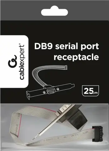 Kabllo seriale Gembird Cablexpert CCDB9RECEPTACLE, 25 cm, 9-pin D-Sub mashkull në 10-pin IDC mashkull