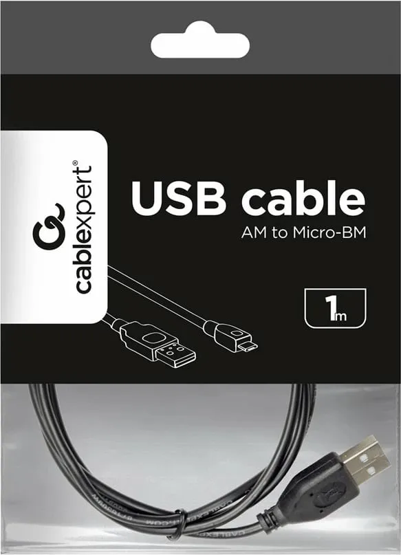 Kabllo Gembird, Micro-USB B / USB A, 1 m, e zezë - 1