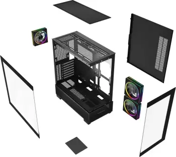 Kasë gaming Gembird Fornax X550, ATX, 2x USB 3.2, 1x USB Type-C, e zezë