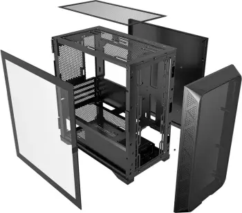 Kasë Gembird Fornax MK200, ATX, xham i temperuar, mesh, e zezë