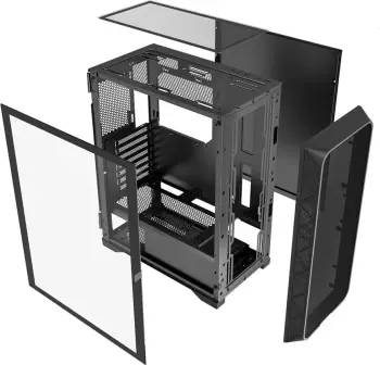 Kuti kompjuteri Gembird Fornax M200, ATX, panel xhami, e zezë