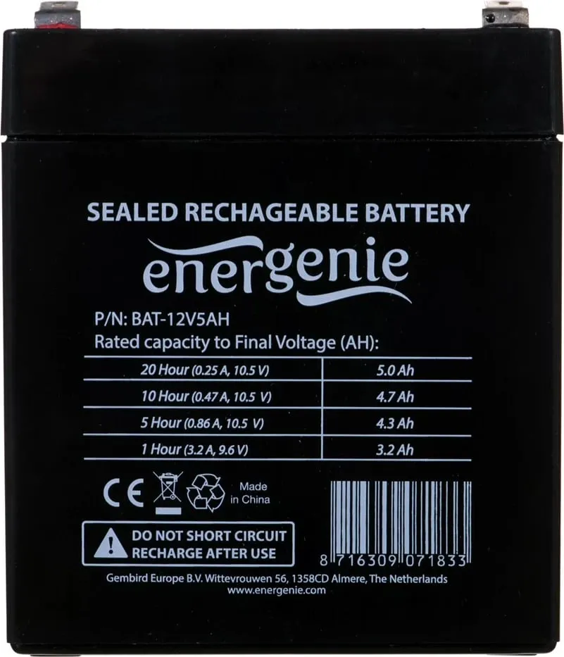 Bateri për UPS Gembird, 12V, 5Ah, (VRLA) - 2