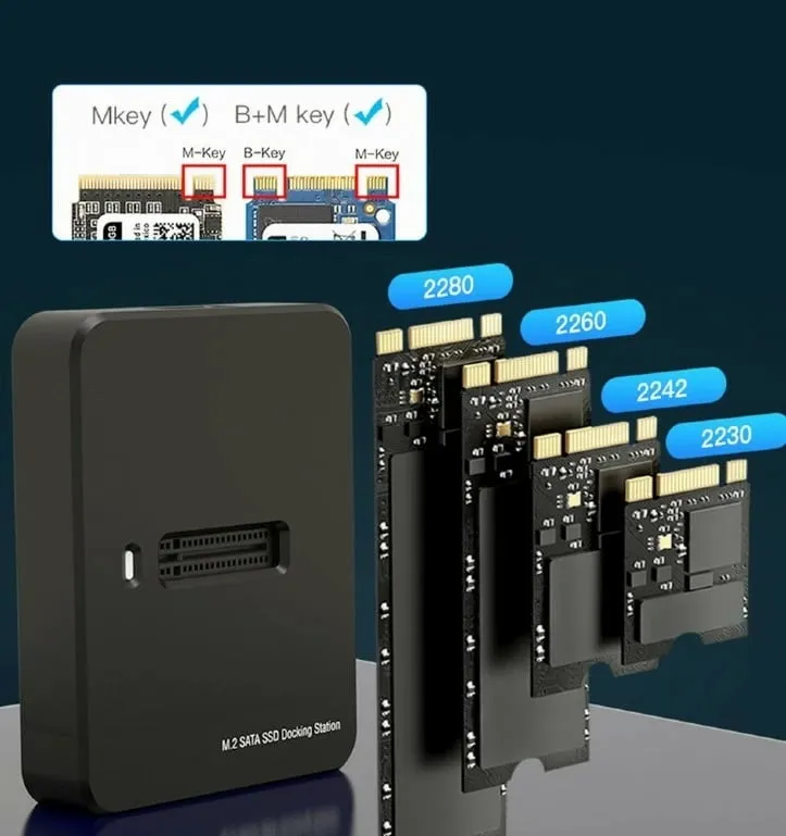 Docking station për SSD M.2 Gembird DD-U3M2, USB-C, SATA NVMe, i zi - 2