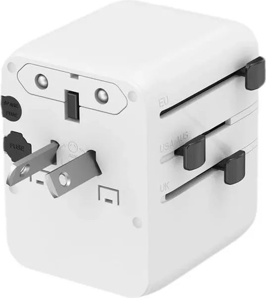Përshtatës universal udhëtimi Gembird, 20W, 2x USB, USB C, i bardhë - 2