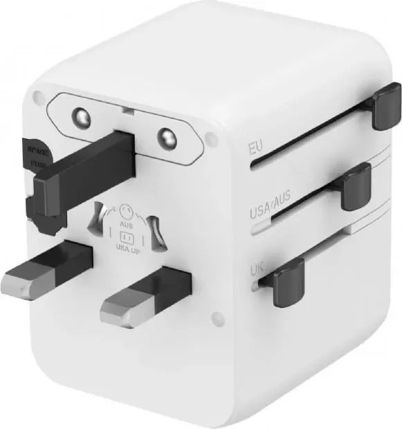 Përshtatës universal udhëtimi Gembird, 20W, 2x USB, USB C, i bardhë - 3