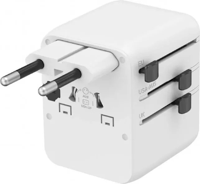 Përshtatës universal udhëtimi Gembird, 20W, 2x USB, USB C, i bardhë - 4