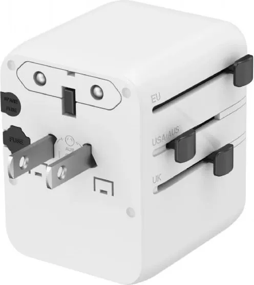 Përshtatës universal udhëtimi Gembird, 20W, 2x USB, USB C, i bardhë - 5