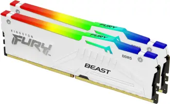 RAM Memorje Kingston FURY Beast 64GB (2x32GB) DDR5 6400MT/s RGB e bardhë