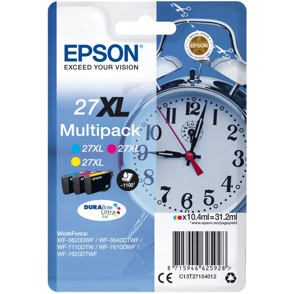 INK / Epson / C13T27154012 / XL / 1.100 faqe / Blu-Rozë-Verdhë - 1