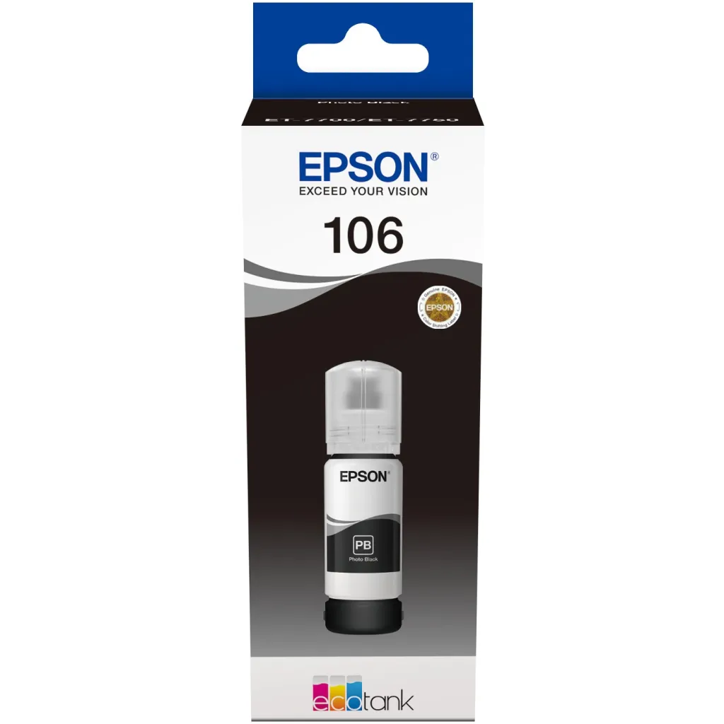 Ngjyrë Epson 106 EcoTank Photo, e zezë - 1