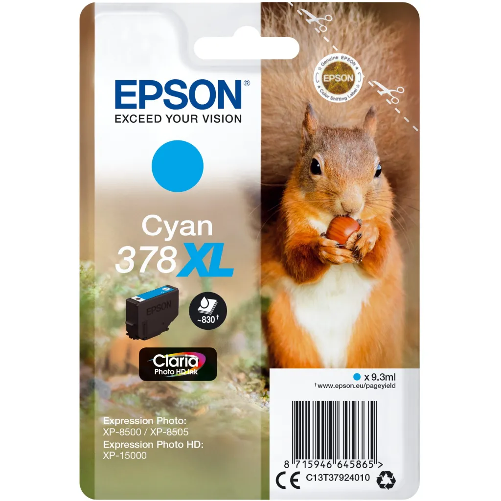 Toner Epson 378XL Ink Cartridge Cyan (C13T37924010) – Up to 830 Pages - 1