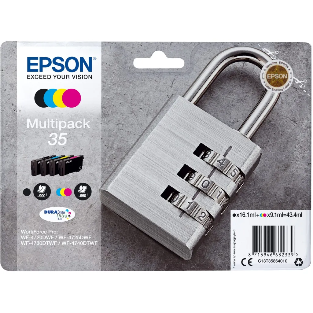 INK / Epson / C13T35864010 / 650 faqe / 4er Multipack – Zezë-Blu-Rozë-Verdhë - 1