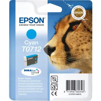 Toner Epson Cheetah Singlepack Cyan T0712 DURABrite Ultra Ink, 1 copë