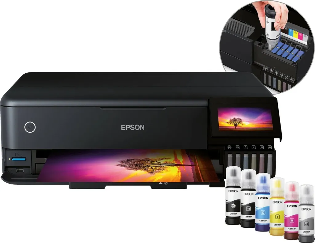 Printer multifunksional Epson EcoTank ET-8550, A3, Wi-Fi, ekran me prekje, i zi - 2
