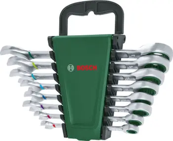 Set çelësa me reçe Bosch, 8 copë, çelik krom vanadium, shumëngjyrësh