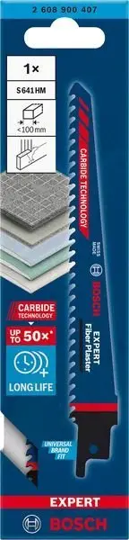 Teh sharrë reciproke Bosch EXPERT Fiber Plaster S641HM, për fibër çimento dhe gips, karabit