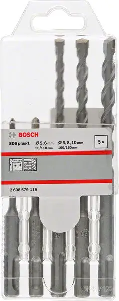 Set i majeve shpuese Bosch SDS+ 2608579119, 5/6/8/10mm
