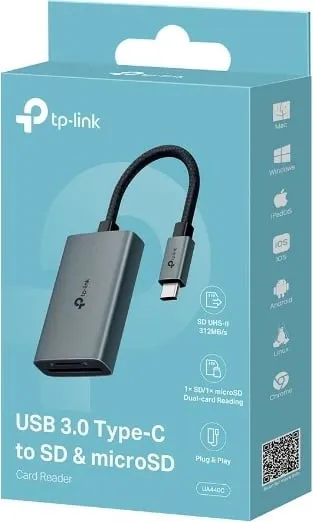 Lexues kartelash TP-Link UA440C, MicroSD, SD, USB 3.2 Gen 1 Type-C, Gri - 2