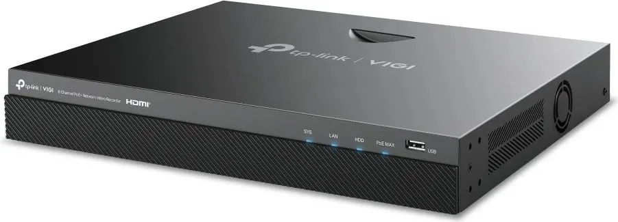 NVR TP-Link Omada VIGI NVR2008H-8MP, 8 kanale PoE+, 2TB, e zezë - 1