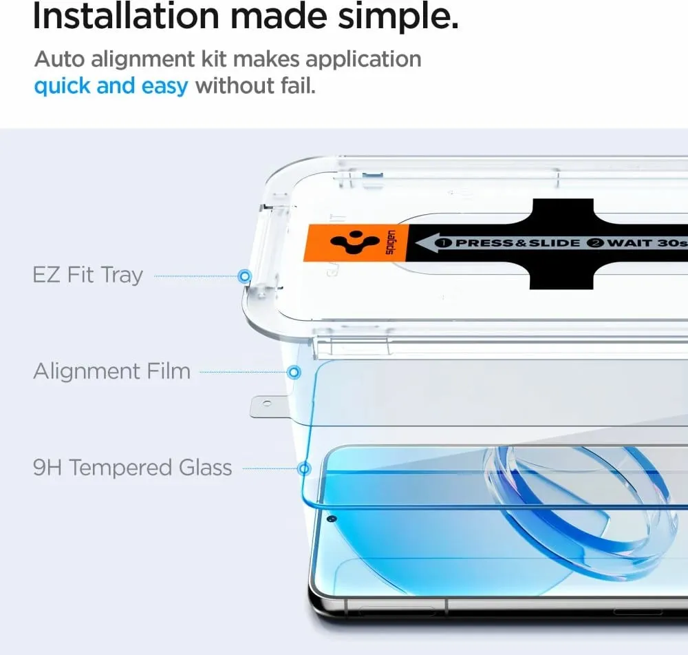 Mbrojtës ekrani Spigen Glas.TR EZ Fit, 2 copë, për Samsung Galaxy S23, transparent - 7