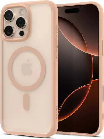 Mbrojtëse për celular Spigen Ultra Hybrid T për iPhone 16 Pro, rozë