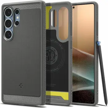 Mbështjellës Spigen Rugged Armor Mag për Samsung Galaxy S25, MagSafe, Gri