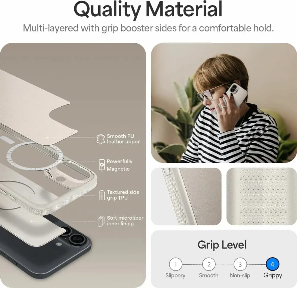 Mbështjellës Spigen Cyrill Kajuk Mag për iPhone 16, Bezhe - 9
