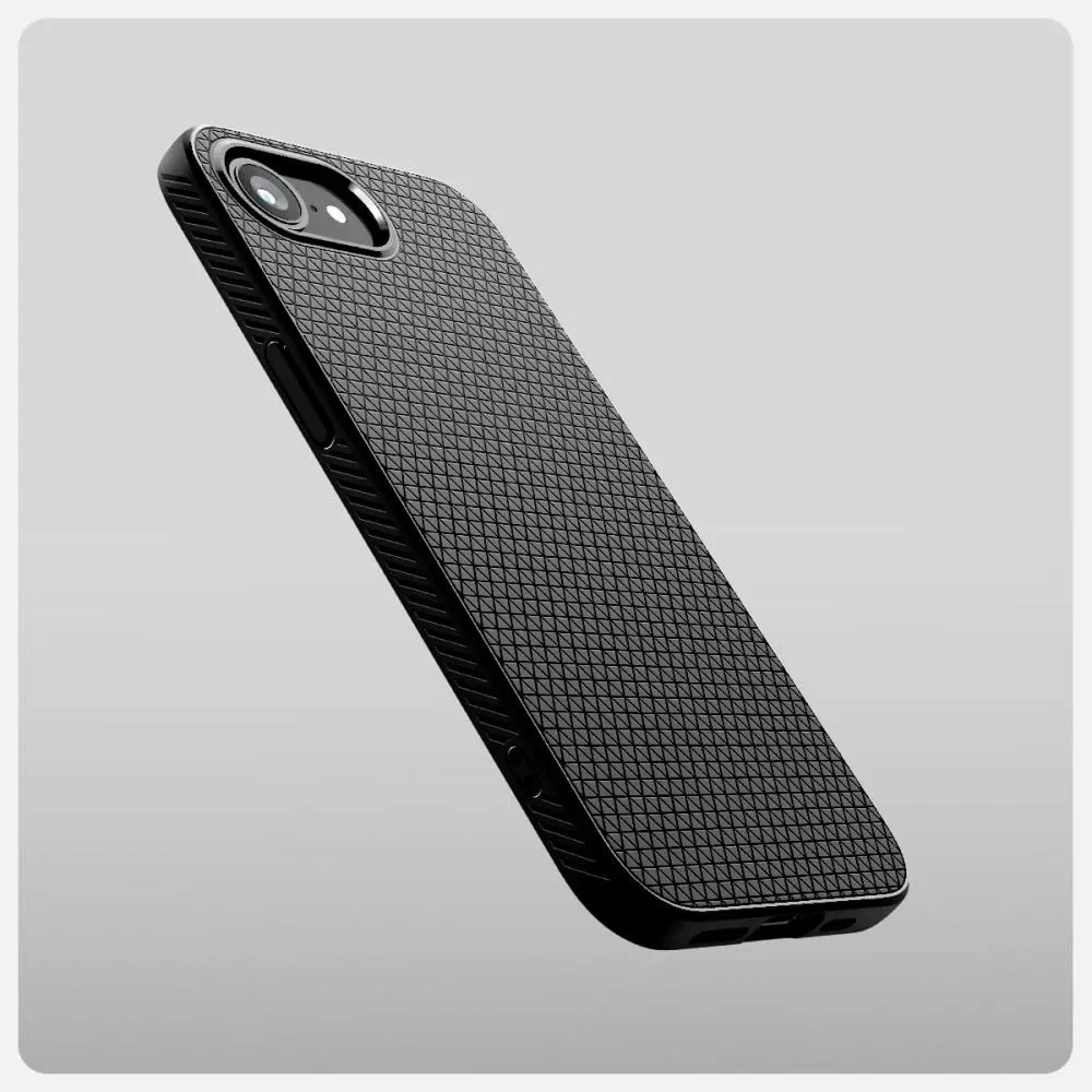 Mbështjellës Spigen Liquid Air Mag MagSafe për iPhone 16e, i zi, gjysmë-transparent - 9