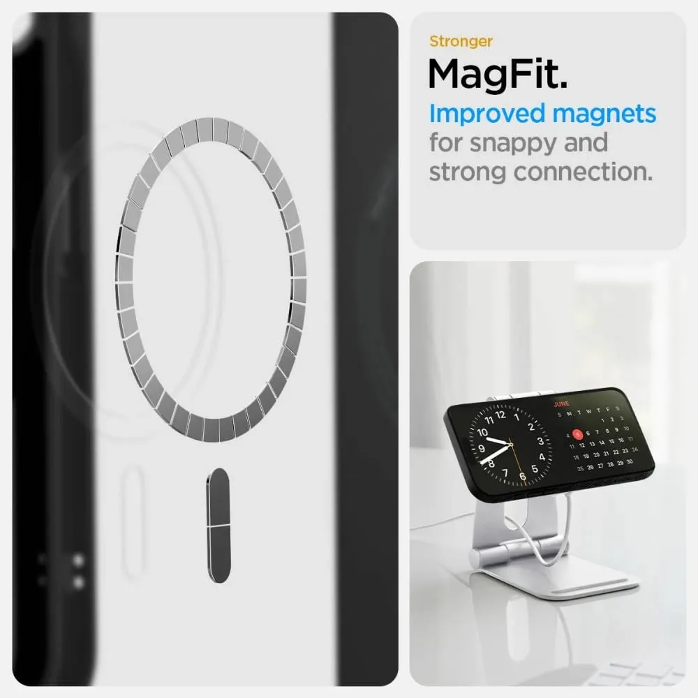 Mbështjellës Spigen Liquid Air Mag MagSafe për iPhone 16e, i zi, gjysmë-transparent - 10