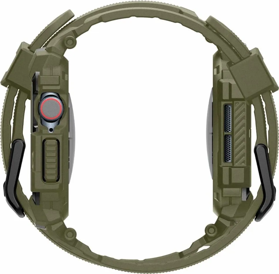 Futera dore Spigen Rugged Armor Pro për Apple Watch 10 46mm, silikoni, Vintage Khaki - 3