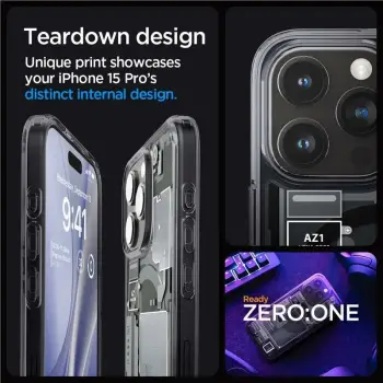Mbrojtëse për celular iPhone 15 Pro Spigen Ultra Hybrid MagSafe, e zezë
