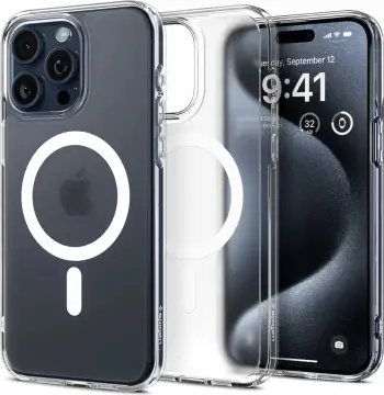 Mbrojtëse për iPhone 15 Pro Spigen Ultra Hybrid MagSafe, transparente