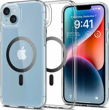 Mbështjellës për iPhone 14 Plus Spigen Ultra Hybrid MagSafe, transparent