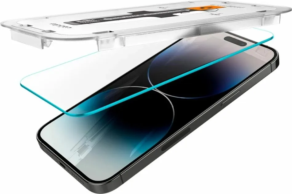 Xham mbrojtës Spigen për Apple iPhone 14 Pro, tempered glass, set 2 copë, transparent - 6