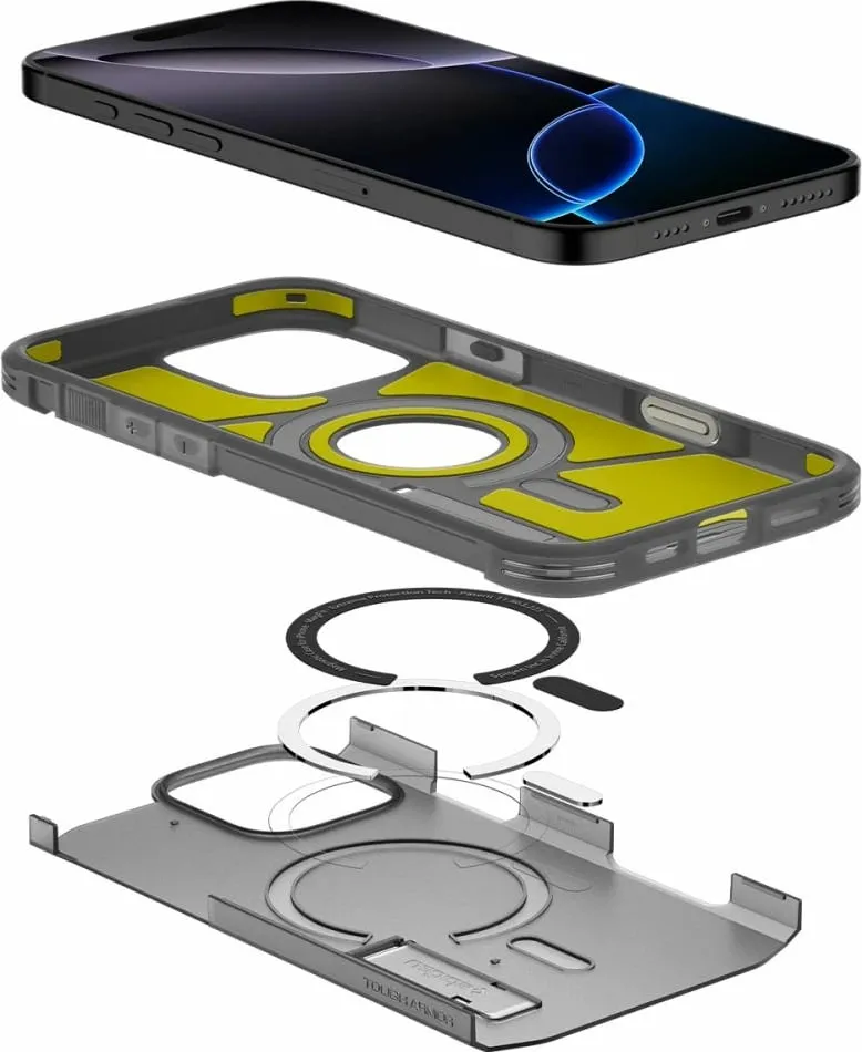 Mbrojtëse për celular iPhone 16 Pro Spigen Tough Armor T MagSafe, e zezë - 8