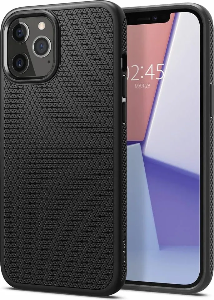 Mbështjellëse për iPhone 12/Pro Spigen Liquid Air, e zezë - 1