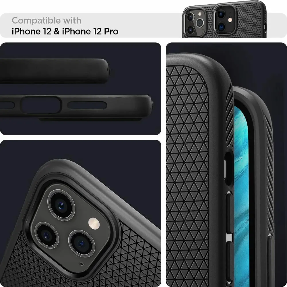 Mbështjellëse për iPhone 12/Pro Spigen Liquid Air, e zezë - 11