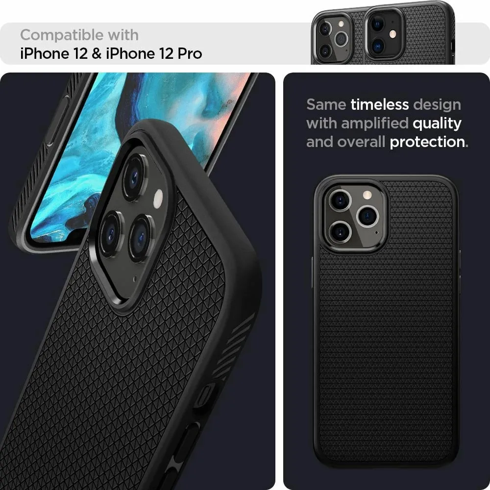 Mbështjellëse për iPhone 12/Pro Spigen Liquid Air, e zezë - 19