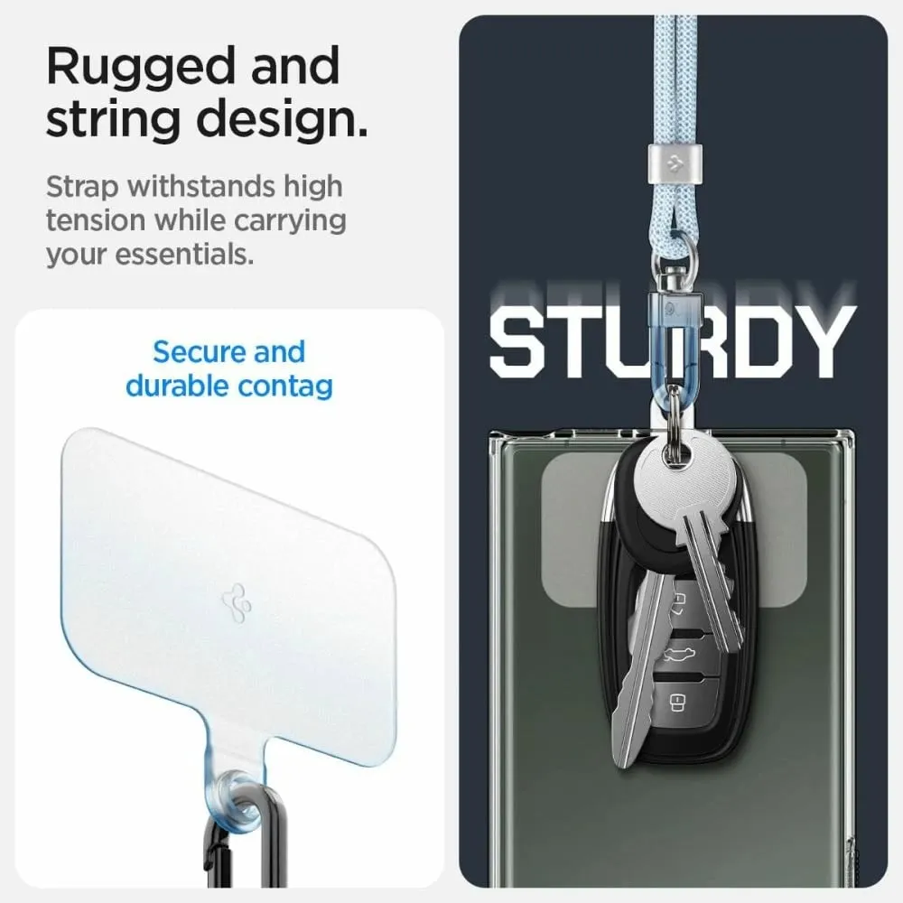Set litarësh universal Spigen, Crossbody & Wrist Strap, ConTag Pad, kaltër - 10