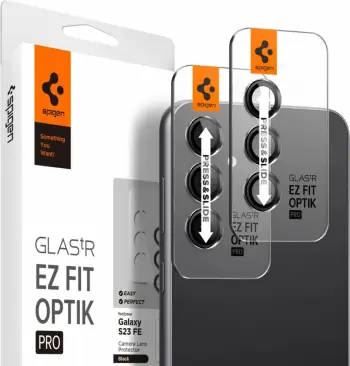 Mbrojtës kamere Spigen Glass tR EZ Fit Optik Pro, set 2 copë, për Samsung Galaxy S23 FE, i zi