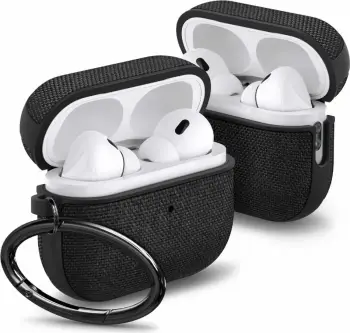 Etui për kufje Spigen Urban Fit për Apple AirPods Pro 1 2, me karabinë, e zezë
