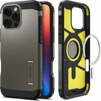 Mbështjellës Spigen Tough Armor Mag për iPhone 16 Pro, MagSafe, gunmetal